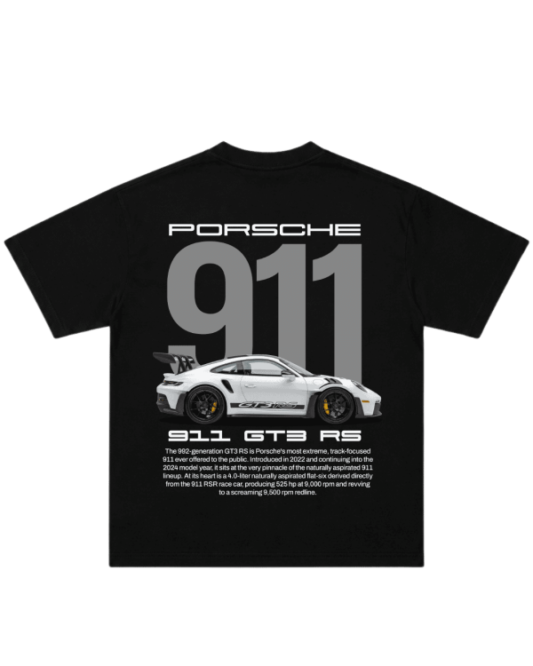 Black Porshe GT3 Drop Shoulder T Shirt